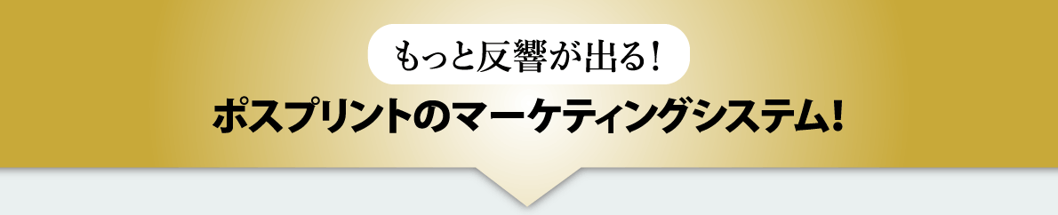 もっと反響が出る！ポスプリントのマーケティングシステム！